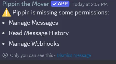 missing permissions error