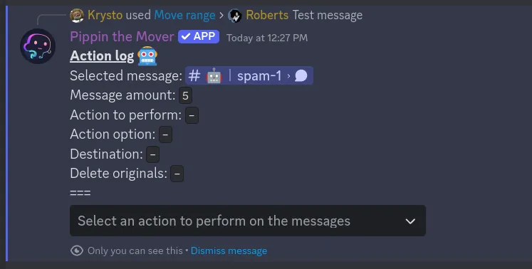 turning the action log invisible to others