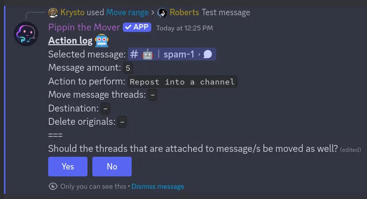 step 1 for moving all attached threads