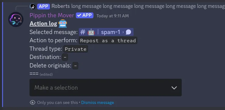 step 2 for moving messages into a private thread