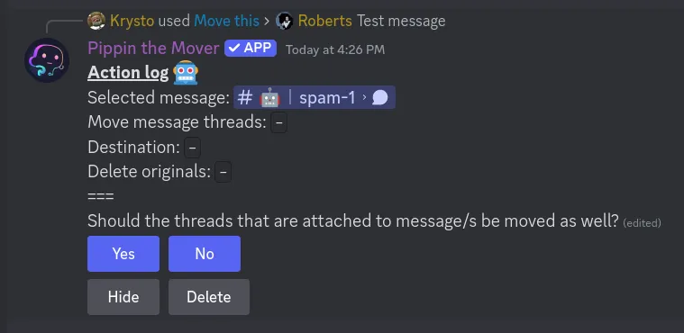 step 2 for moving a message
