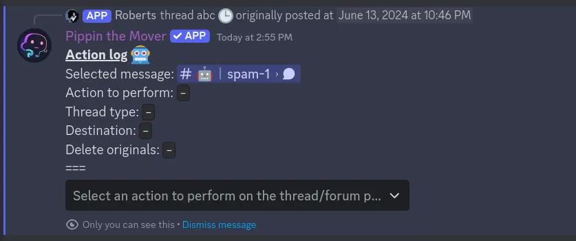 turning the action log invisible to others