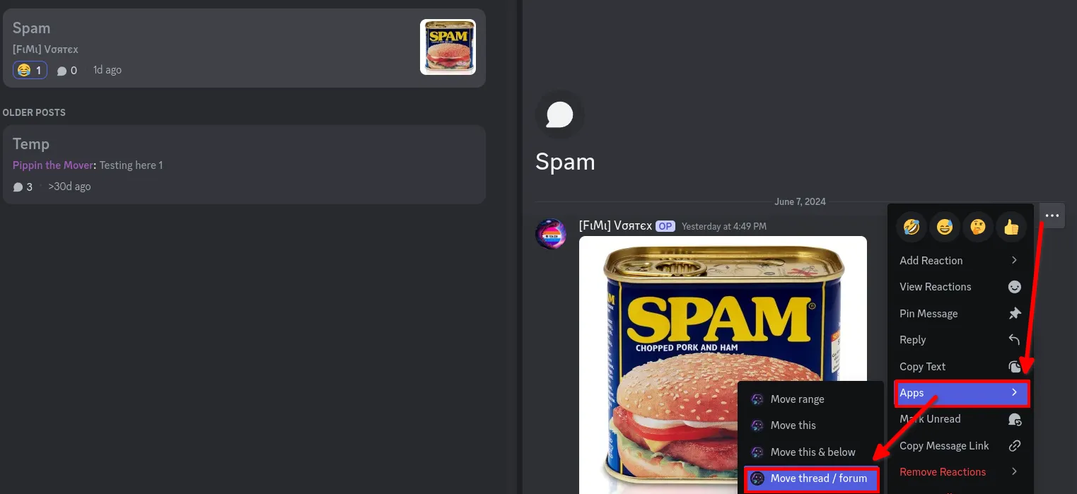 step 2 for moving thread or forum post