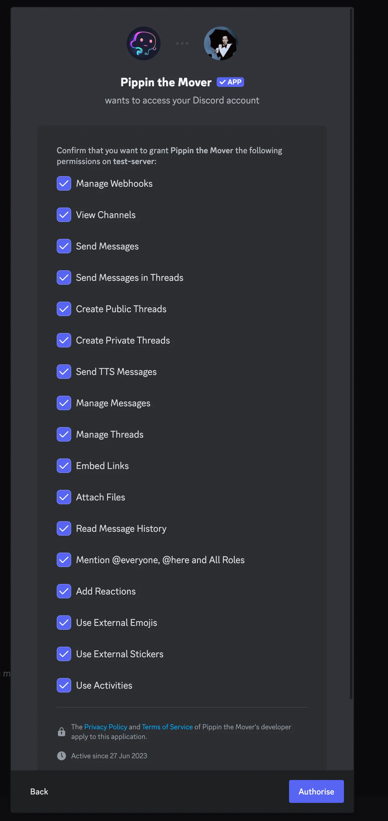 step 1 for changing permissions