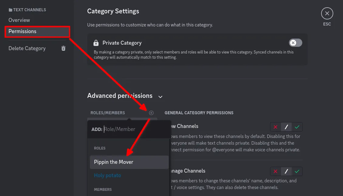 step 2 for changing permissions